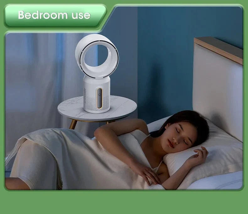 Desktop klingenloser elektrischer Ventilator Tischventilator 5 Geschwindigkeits Turmventilator für Baby Kühler Klimaanlage USB wiederaufladbarer Kühler Ventilator | Karnz