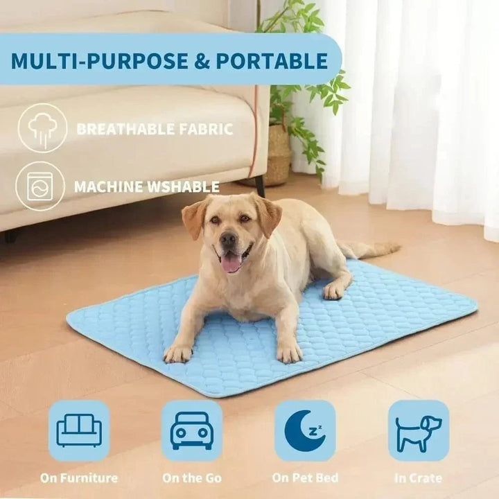 Hundekühlmatte Eis-Seidenstoff Selbstkühlendes Gel Atmungsaktive Waschbare Sommer Haustiermatte für Hunde Katzen Sofa Hundehütte Bett Bequem La | Karnz