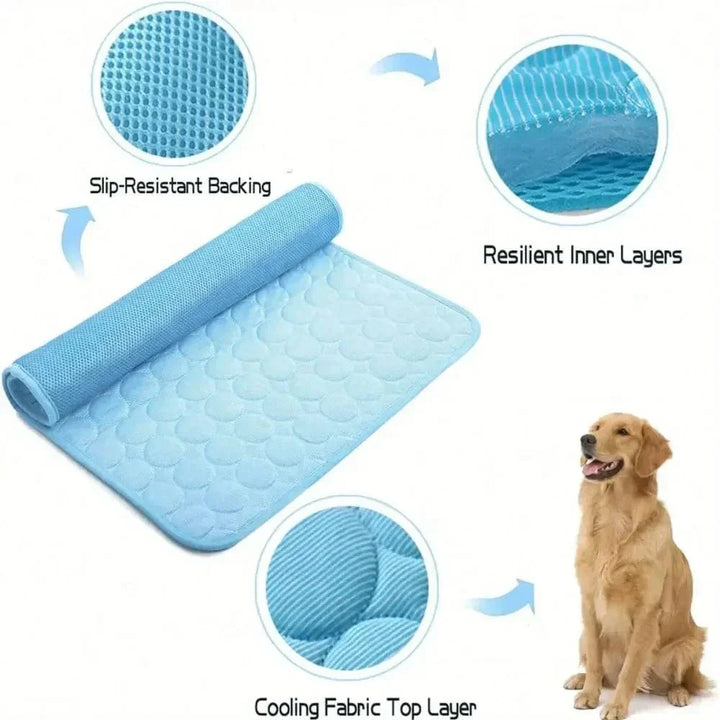 Hundekühlmatte Eis-Seidenstoff Selbstkühlendes Gel Atmungsaktive Waschbare Sommer Haustiermatte für Hunde Katzen Sofa Hundehütte Bett Bequem La | Karnz