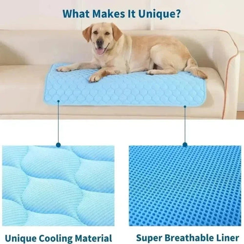 Hundekühlmatte Eis-Seidenstoff Selbstkühlendes Gel Atmungsaktive Waschbare Sommer Haustiermatte für Hunde Katzen Sofa Hundehütte Bett Bequem La | Karnz