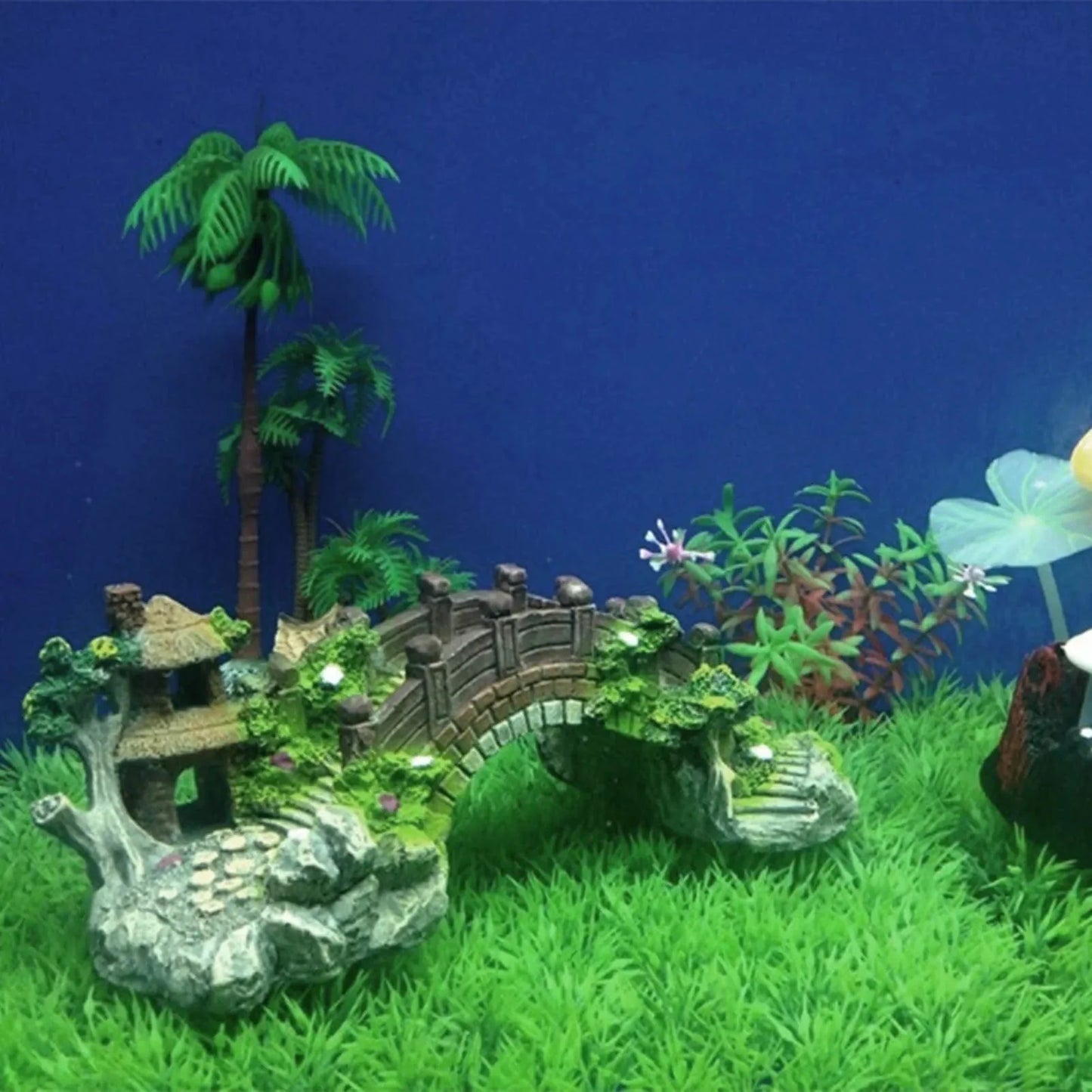 Fischtank Künstliche Brücke Harz Landschaft Dekoration Brücke Aquarium Ausstattungszubehör Ornament Höhle Aquatische Haustierfische | Karnz