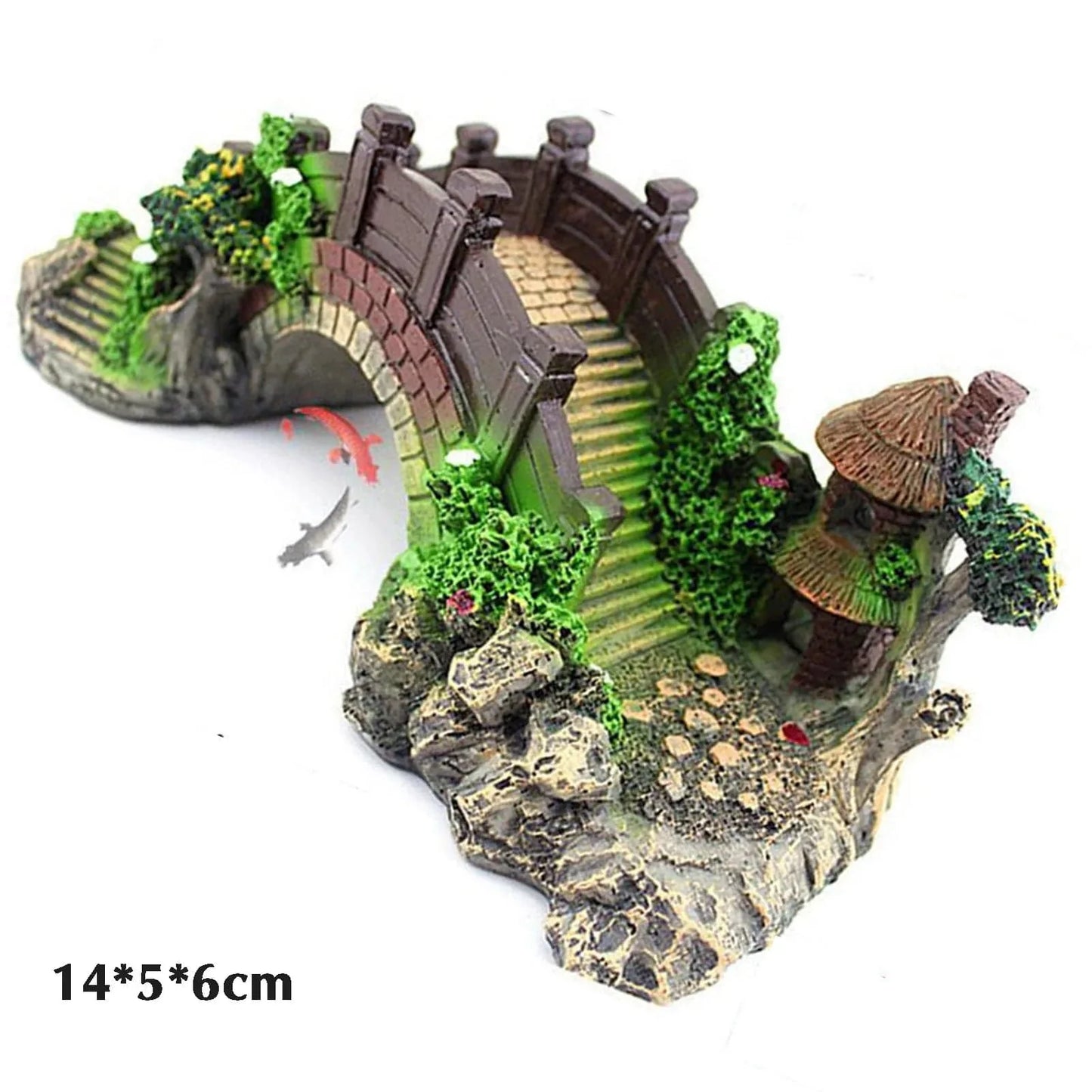 Fischtank Künstliche Brücke Harz Landschaft Dekoration Brücke Aquarium Ausstattungszubehör Ornament Höhle Aquatische Haustierfische | Karnz