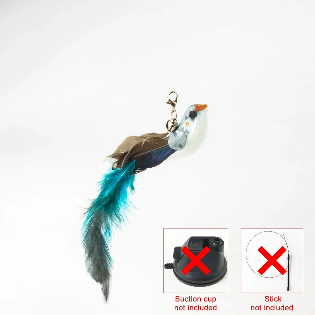Handfree Bird/Feder Katzenangel mit Glocke Mächtiger Saugnapf Interaktive Spielzeuge für Katzen Kätzchen Jagd Bewegung Haustierprodukte | Karnz
