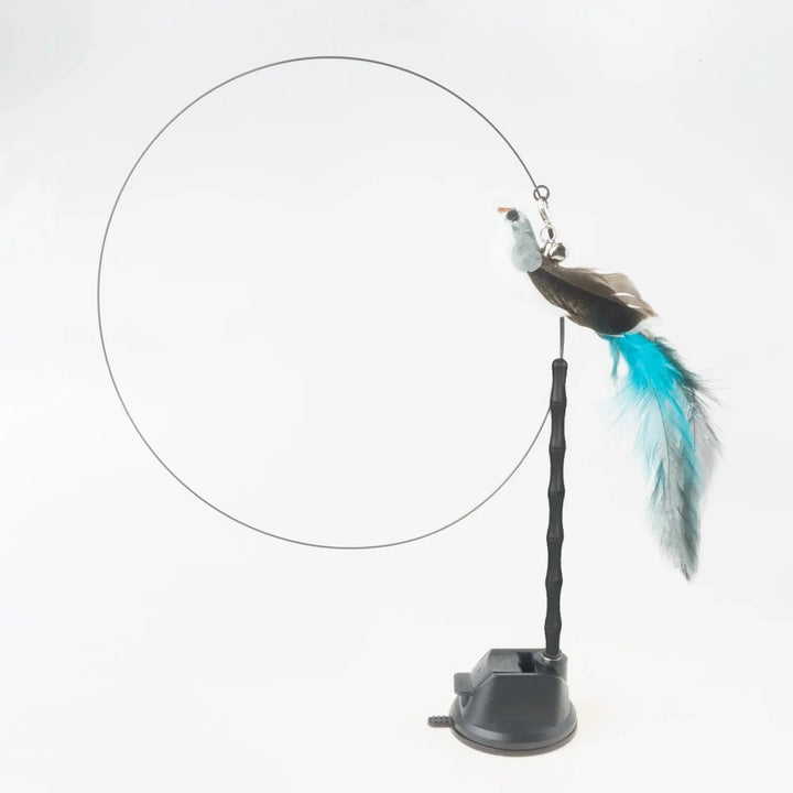 Handfree Bird/Feder Katzenangel mit Glocke Mächtiger Saugnapf Interaktive Spielzeuge für Katzen Kätzchen Jagd Bewegung Haustierprodukte | Karnz
