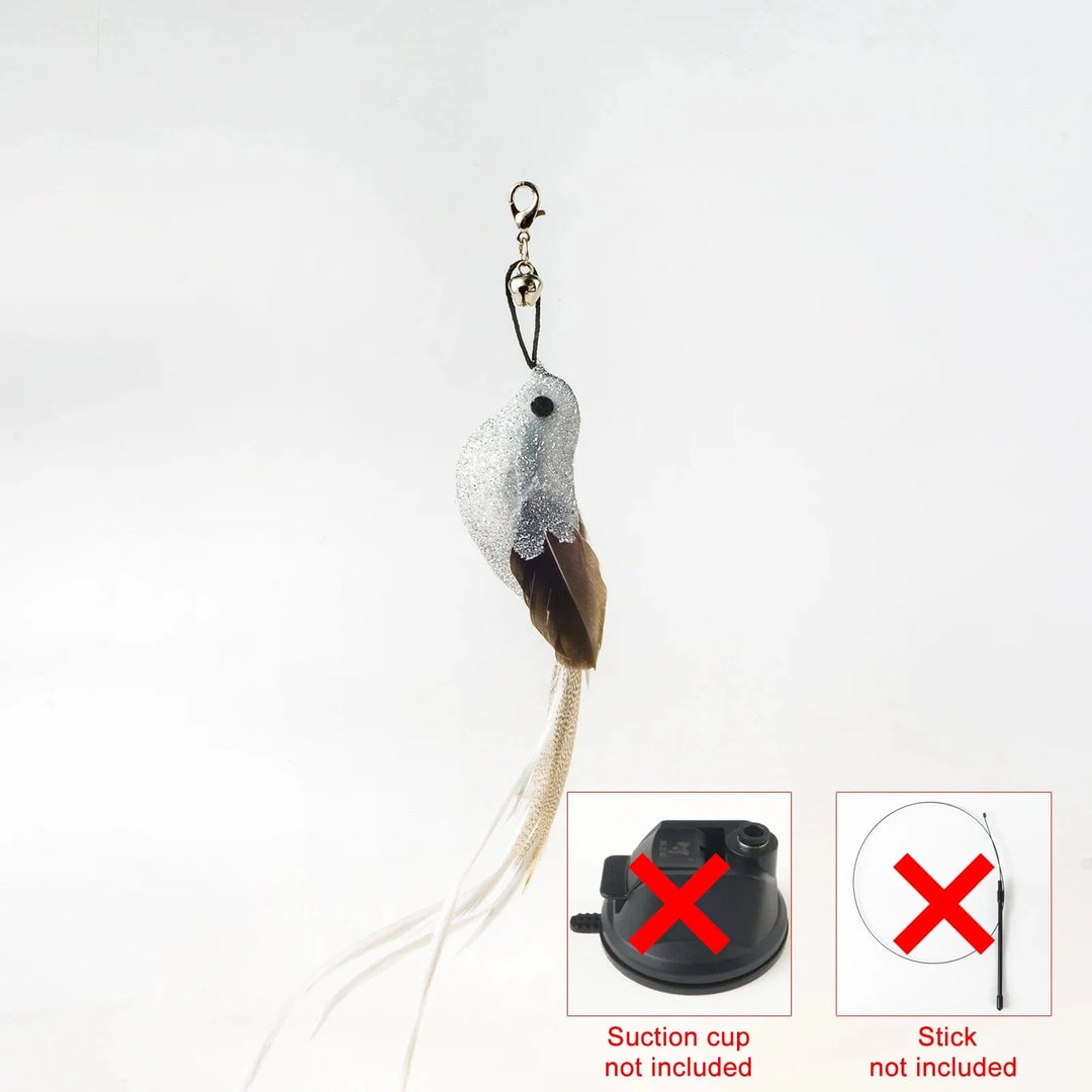 Handfree Bird/Feder Katzenangel mit Glocke Mächtiger Saugnapf Interaktive Spielzeuge für Katzen Kätzchen Jagd Bewegung Haustierprodukte | Karnz