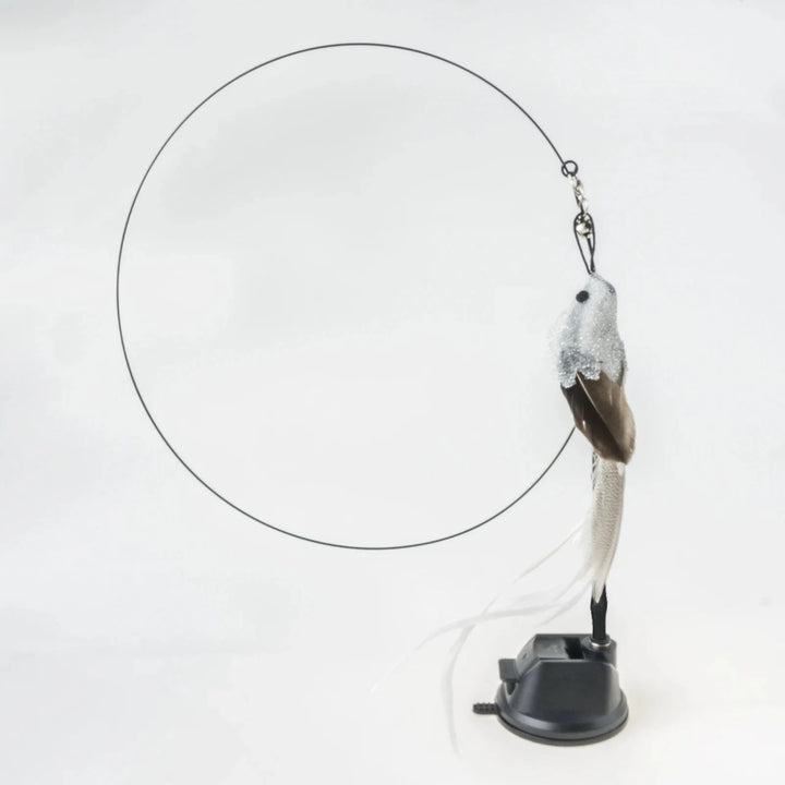 Handfree Bird/Feder Katzenangel mit Glocke Mächtiger Saugnapf Interaktive Spielzeuge für Katzen Kätzchen Jagd Bewegung Haustierprodukte | Karnz