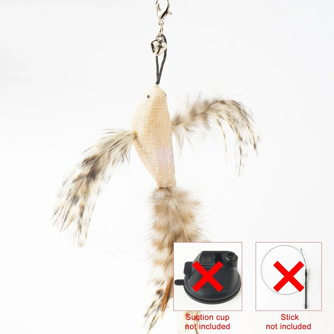 Handfree Bird/Feder Katzenangel mit Glocke Mächtiger Saugnapf Interaktive Spielzeuge für Katzen Kätzchen Jagd Bewegung Haustierprodukte | Karnz