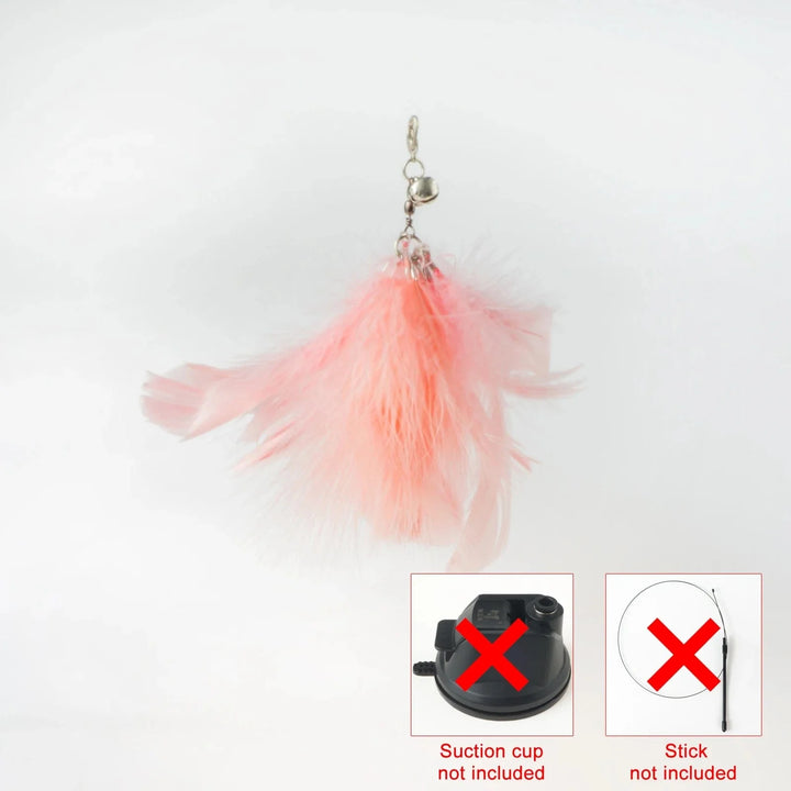 Handfree Bird/Feder Katzenangel mit Glocke Mächtiger Saugnapf Interaktive Spielzeuge für Katzen Kätzchen Jagd Bewegung Haustierprodukte | Karnz