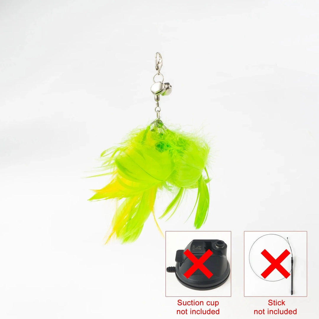 Handfree Bird/Feder Katzenangel mit Glocke Mächtiger Saugnapf Interaktive Spielzeuge für Katzen Kätzchen Jagd Bewegung Haustierprodukte | Karnz