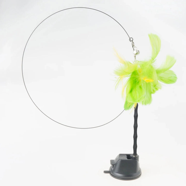 Handfree Bird/Feder Katzenangel mit Glocke Mächtiger Saugnapf Interaktive Spielzeuge für Katzen Kätzchen Jagd Bewegung Haustierprodukte | Karnz
