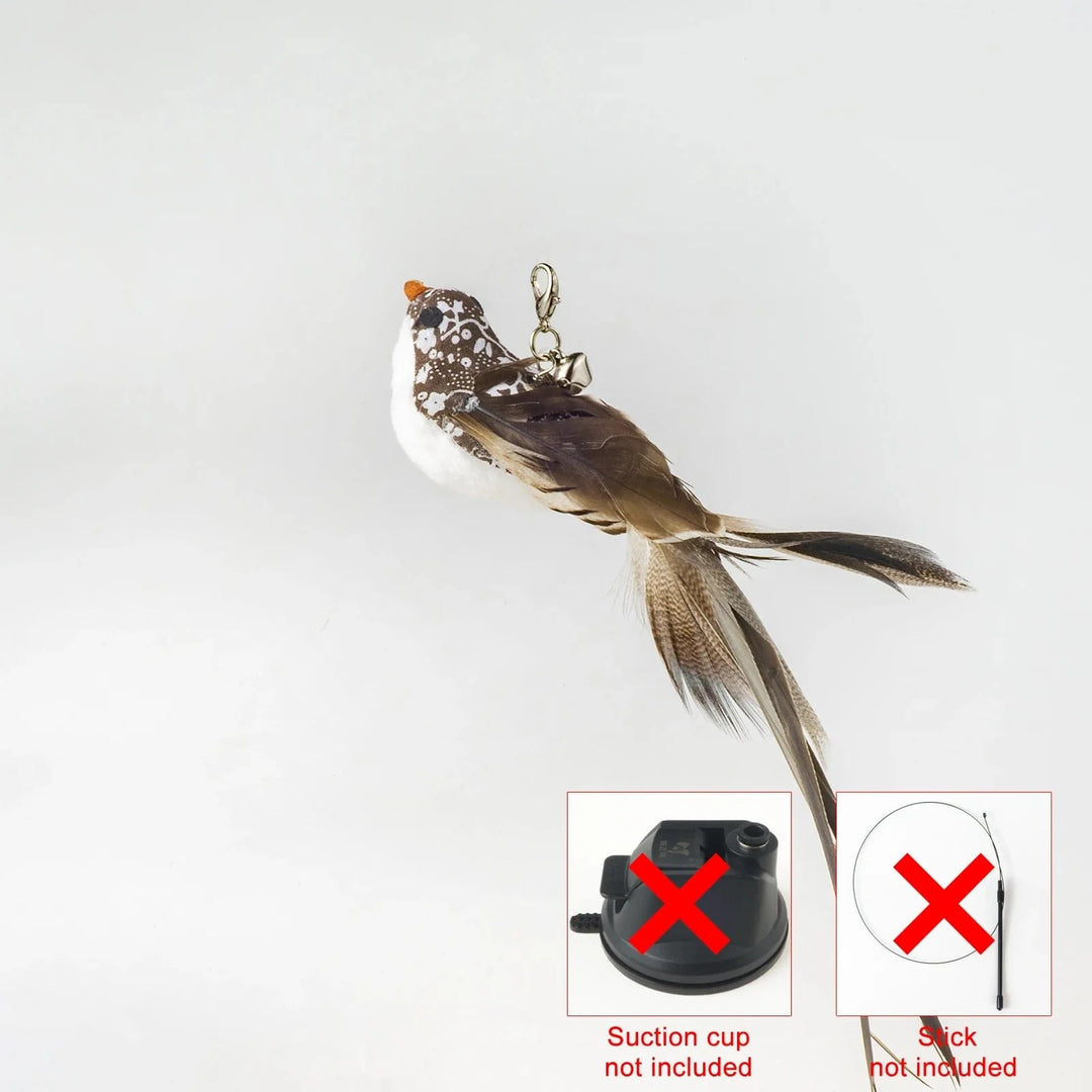 Handfree Bird/Feder Katzenangel mit Glocke Mächtiger Saugnapf Interaktive Spielzeuge für Katzen Kätzchen Jagd Bewegung Haustierprodukte | Karnz