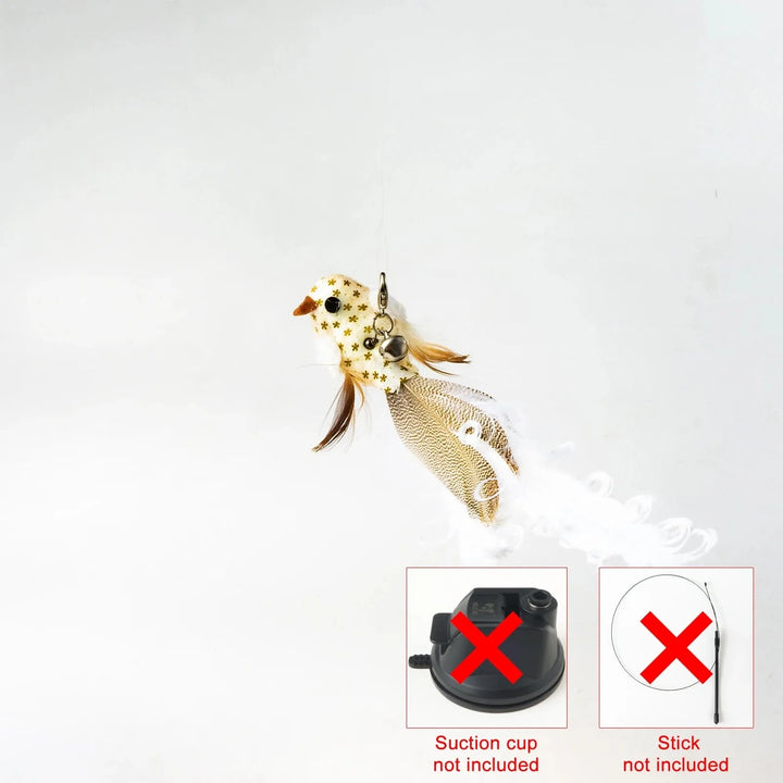 Handfree Bird/Feder Katzenangel mit Glocke Mächtiger Saugnapf Interaktive Spielzeuge für Katzen Kätzchen Jagd Bewegung Haustierprodukte | Karnz