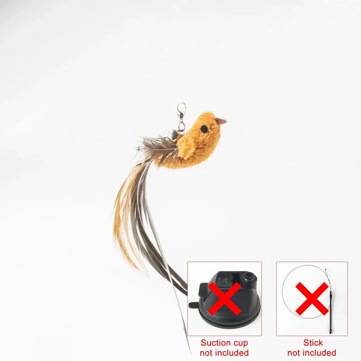Handfree Bird/Feder Katzenangel mit Glocke Mächtiger Saugnapf Interaktive Spielzeuge für Katzen Kätzchen Jagd Bewegung Haustierprodukte | Karnz