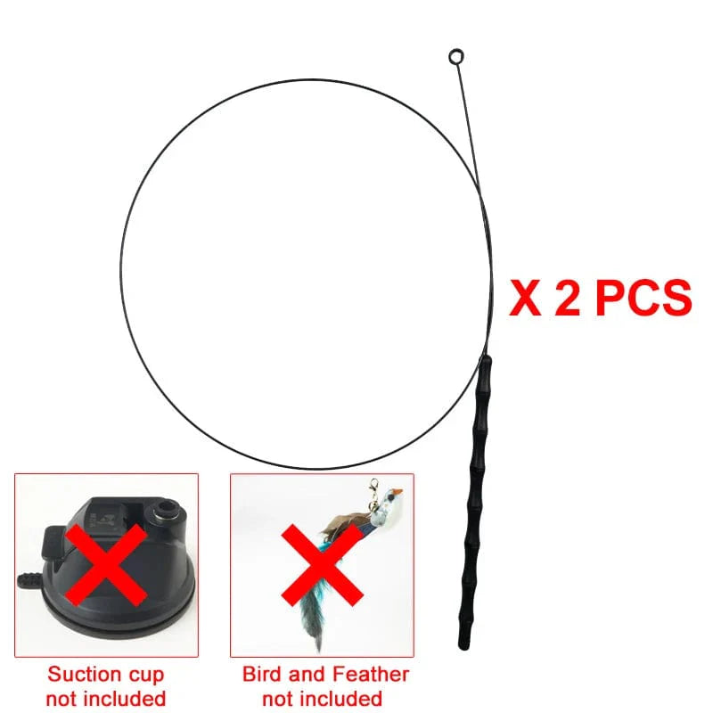 Handfree Bird/Feder Katzenangel mit Glocke Mächtiger Saugnapf Interaktive Spielzeuge für Katzen Kätzchen Jagd Bewegung Haustierprodukte | Karnz
