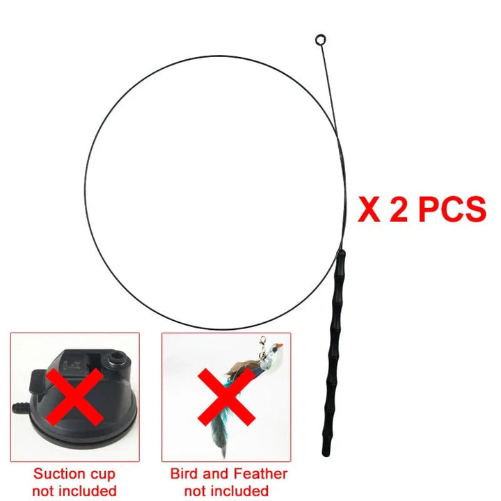 Handfree Bird/Feder Katzenangel mit Glocke Mächtiger Saugnapf Interaktive Spielzeuge für Katzen Kätzchen Jagd Bewegung Haustierprodukte | Karnz