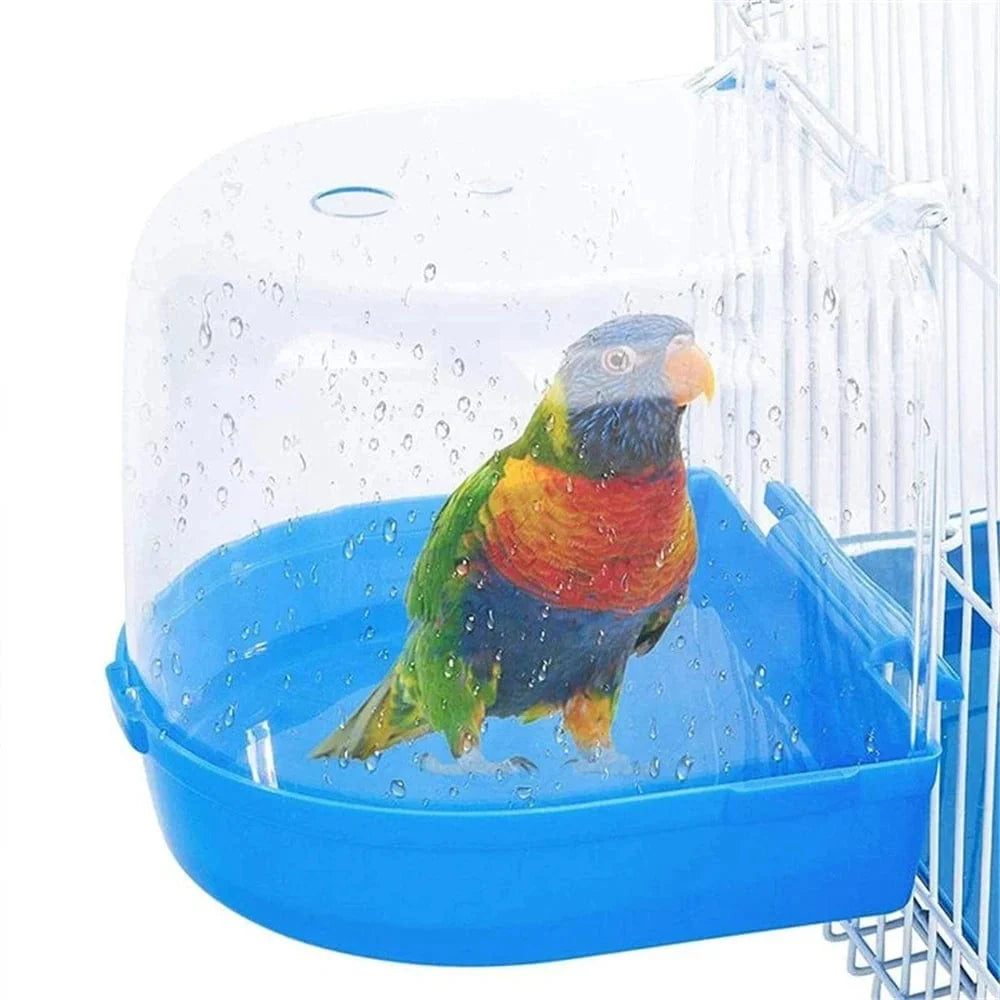 Hängende Vogelbadewanne Würfel Papageien Badewanne Dusche Box Käfig Zubehör für kleine Vögel Kanarienvogel WellensittichNymphensittich Unzertrennliche Boxen | Karnz