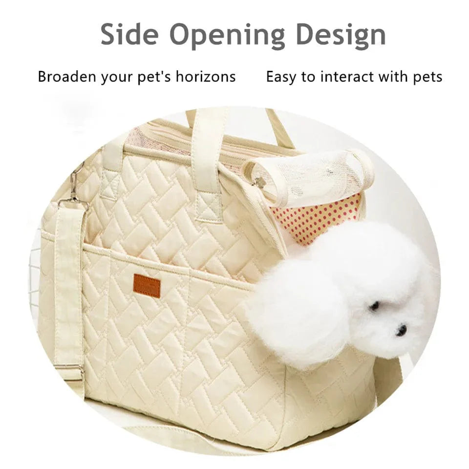 Hanpanda Vier Jahreszeiten Große Raum Atmungsaktive Seitenöffnung Tragetasche Für Hunde Tragbare Katzen Canvas Schultertasche Haustier Reisebedarf | Karnz