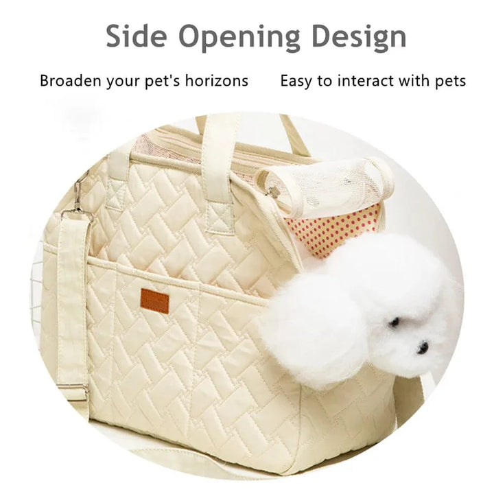 Hanpanda Vier Jahreszeiten Große Raum Atmungsaktive Seitenöffnung Tragetasche Für Hunde Tragbare Katzen Canvas Schultertasche Haustier Reisebedarf | Karnz