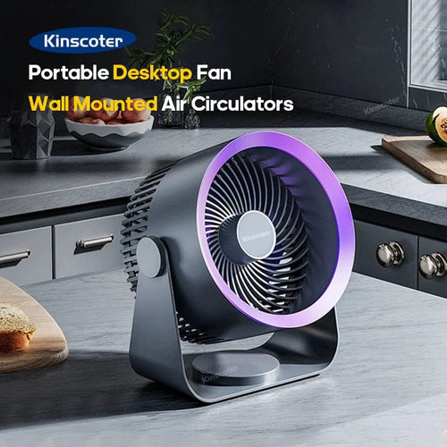KINSCOTER Multifunktionaler Elektrischer Ventilator Zirkulator Kabellos Tragbar Zuhause Leiser Ventilator Desktop Wand Deckenventilator Luftkühler | Karnz