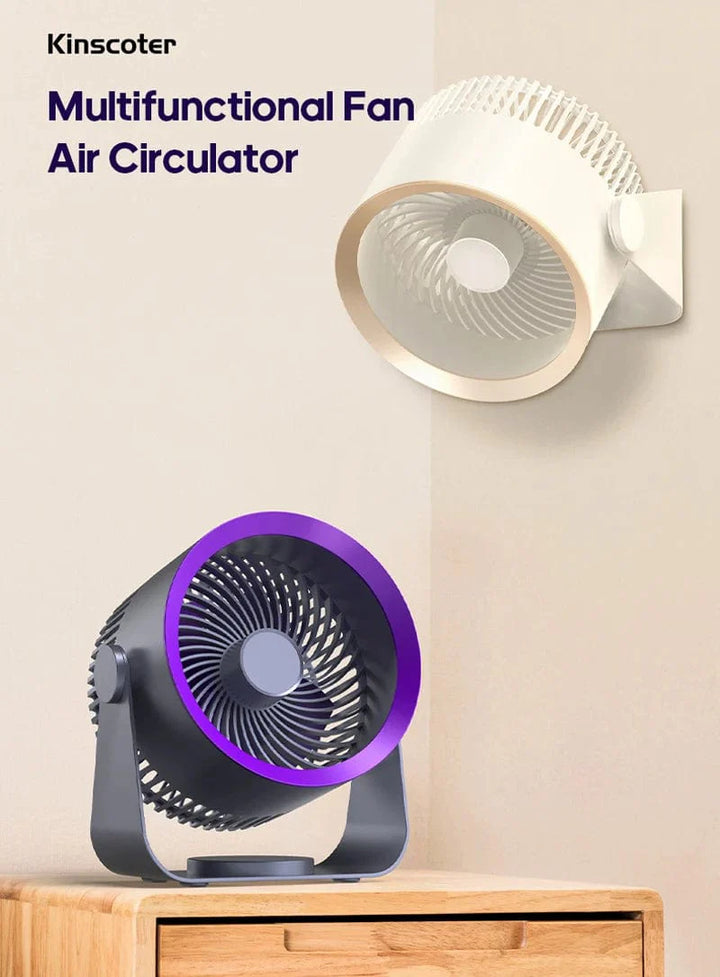 KINSCOTER Multifunktionaler Elektrischer Ventilator Zirkulator Kabellos Tragbar Zuhause Leiser Ventilator Desktop Wand Deckenventilator Luftkühler | Karnz