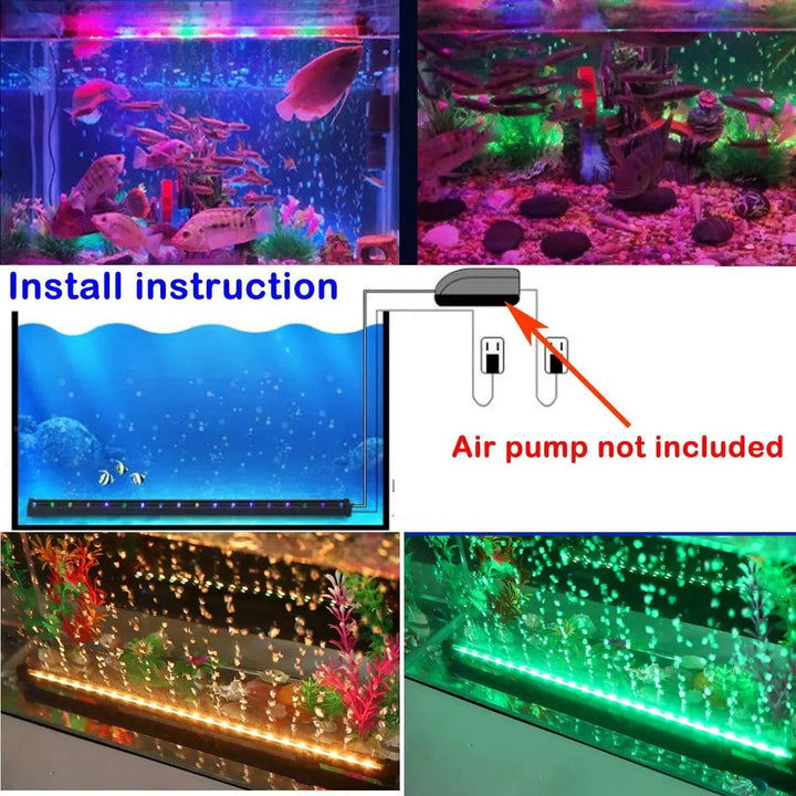 LED Luftblasenleuchte Aquariumlampe Unterwasser Tauchlicht Farbänderung Sauerstofferzeugung für Fischtank | Karnz