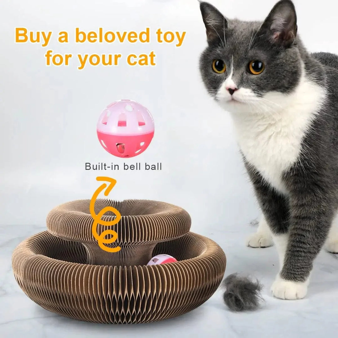 Magic Organ Katzenspielzeug Katzen Kratzbrett Rund Wellpappen Kratzsäule Spielzeug für Katzen Krallen schleifen Katzenzubehör | Karnz