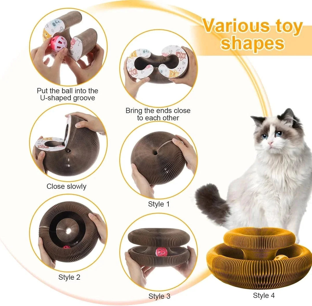 Magic Organ Katzenspielzeug Katzen Kratzbrett Rund Wellpappen Kratzsäule Spielzeug für Katzen Krallen schleifen Katzenzubehör | Karnz