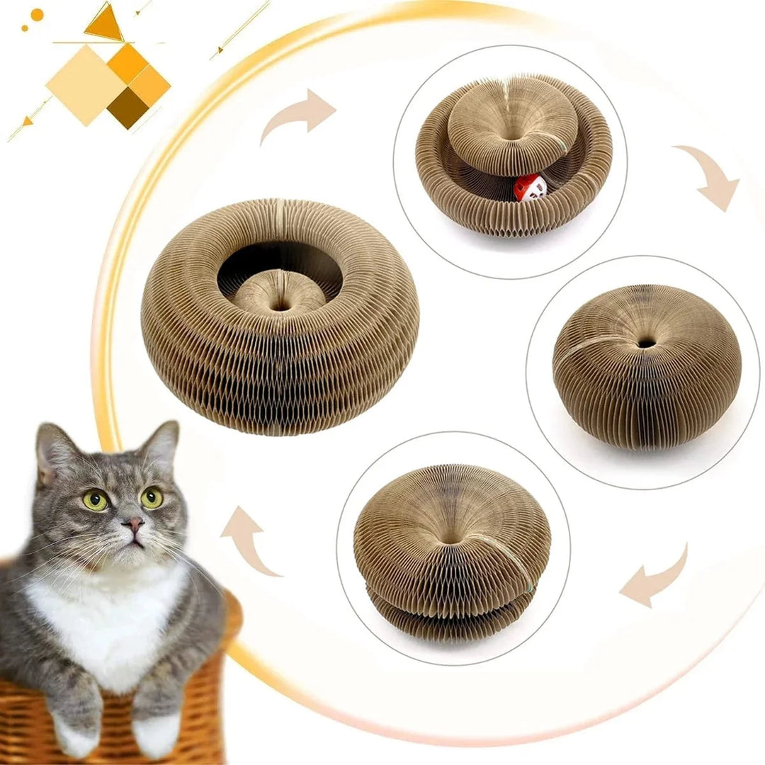 Magic Organ Katzenspielzeug Katzen Kratzbrett Rund Wellpappen Kratzsäule Spielzeug für Katzen Krallen schleifen Katzenzubehör | Karnz