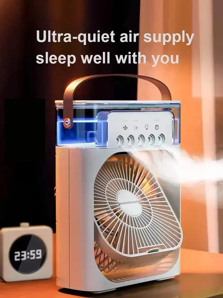 Neuer 3 In 1 Ventilator Klimaanlage Haushalts Mini Luftkühler LED Nachtlicht Tragbarer Luftbefeuchter Luftregelungsventilator Büro Zuhause Ventilator | Karnz