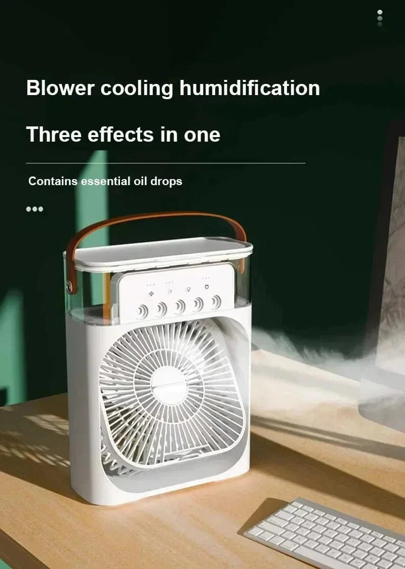 Neuer 3 In 1 Ventilator Klimaanlage Haushalts Mini Luftkühler LED Nachtlicht Tragbarer Luftbefeuchter Luftregelungsventilator Büro Zuhause Ventilator | Karnz