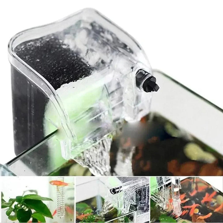 Leistungs-Hängematten-Rückfilter für Desktop- und Betta-Aquarien Unterwasspumpen-Sauerstoffpumpe | Karnz