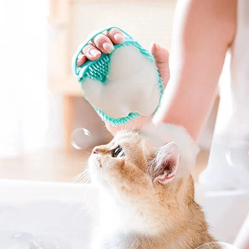 Haustier-Badebürste Weiche Silikon-Massager Duschgel Badebürste Reinigungswerkzeuge Kamm Hund Katze Reinigung Pflegeprodukte | Karnz