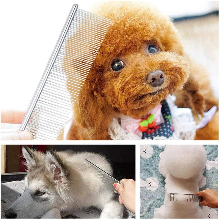Pet Entfilzungsbürste Edelstahl Haustierpflegebürste für Hunde und Katzen Entfernt sanft lose Unterwolle Flohkamm Pretty&Better | Karnz