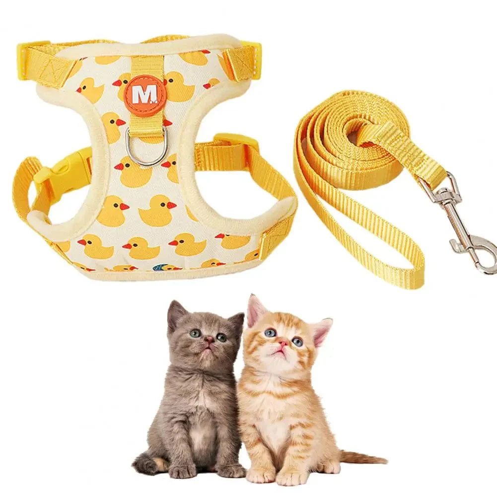 Pet Weste Weste Mit Leine Cartoon Gelbe Ente Walk-in Verstellbarer Schnalle Kleine Hund Welpe Katze Geschirr Haustierbedarf | Karnz