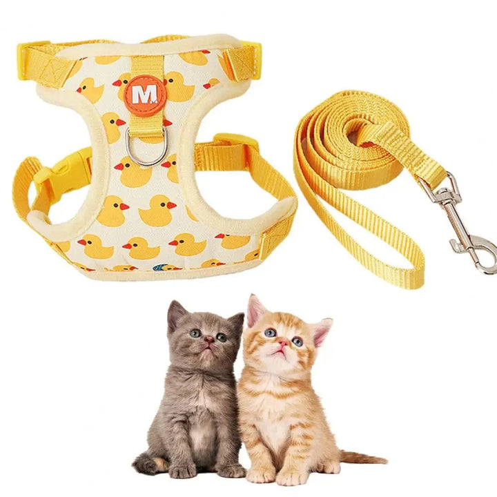 Pet Weste Weste Mit Leine Cartoon Gelbe Ente Walk-in Verstellbarer Schnalle Kleine Hund Welpe Katze Geschirr Haustierbedarf | Karnz