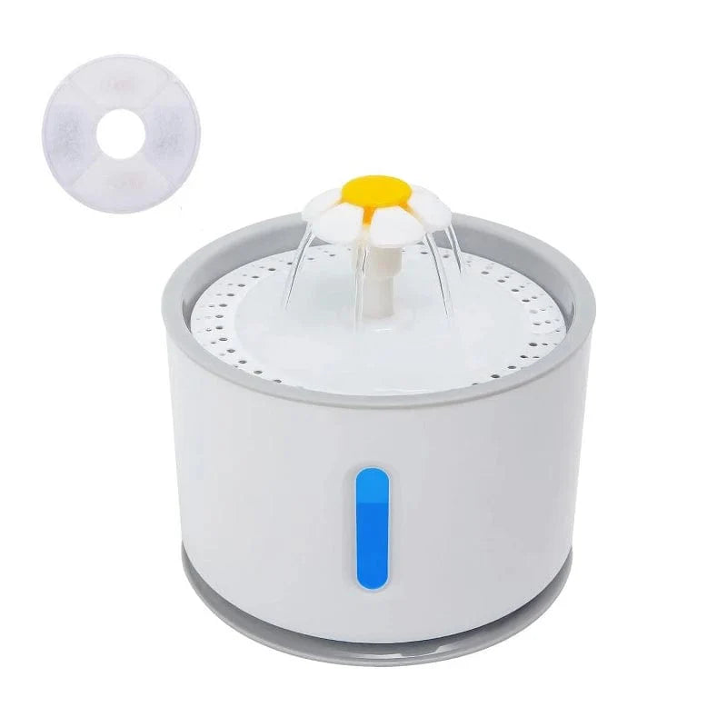 Automatische Haustier-Katzen-Wasserspender mit LED-Beleuchtung 5 Stück Filter 2,4L USB Hunde Katzen Leiser Trinker Futterspender Schüssel Trinkspender | Karnz