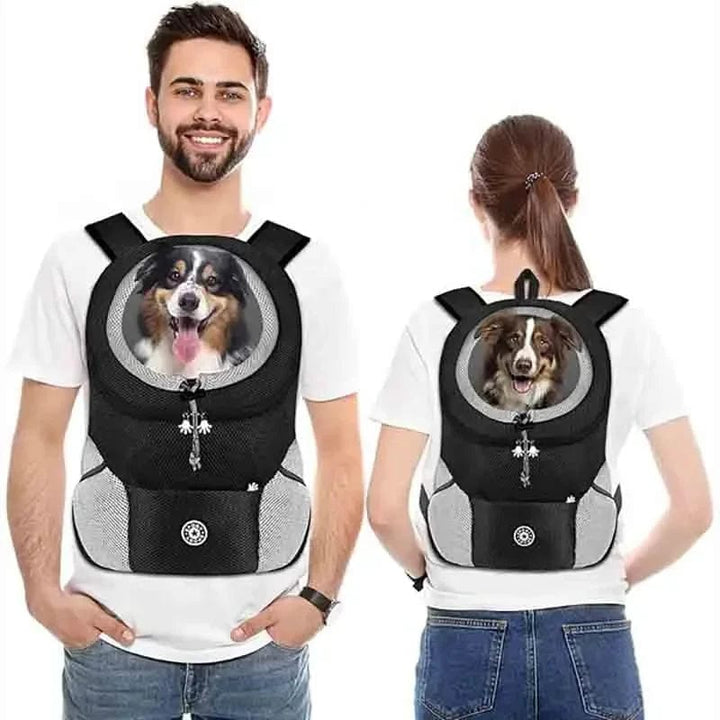 Tragbare Hundetragetasche Reise Atmungsaktive Haustier Hundetasche Tragende Doppel-Schulter Hund Rucksackträger mit Chihuahua Welpen | Karnz