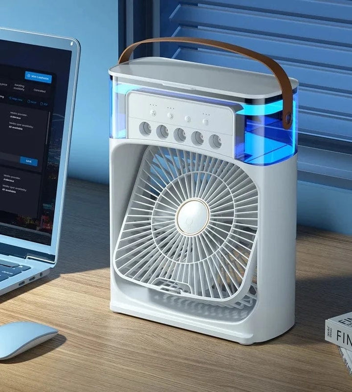 Tragbarer Luftbefeuchter Ventilator Klimaanlage Haushalt Kleiner Luftkühler Hydrokühlung Tragbare Luftanpassung für das Büro 3-Geschwindigkeitsventilator | Karnz