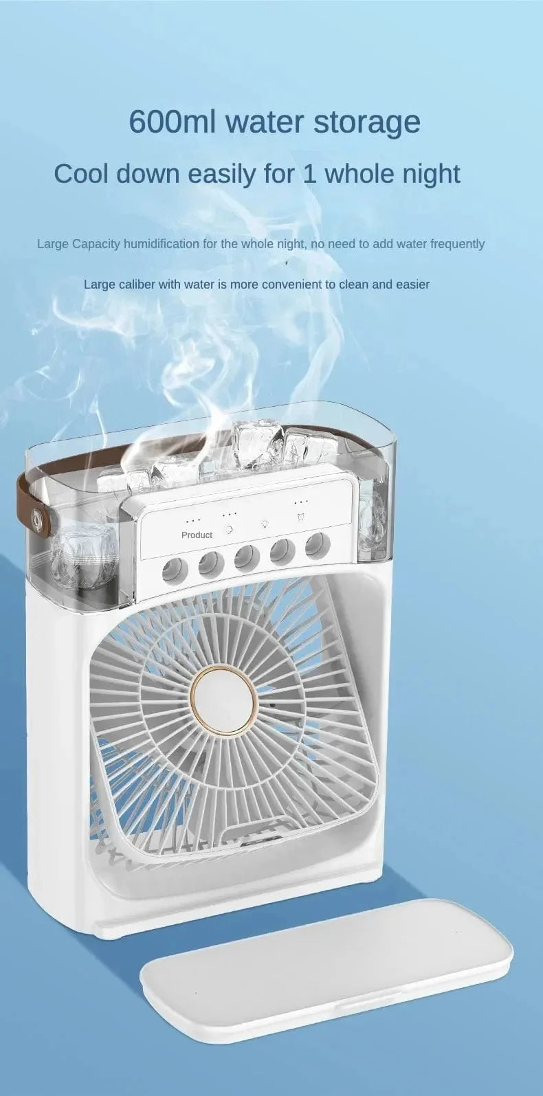 Tragbarer Luftbefeuchter Ventilator Klimaanlage Haushalt Kleiner Luftkühler Hydrokühlung Tragbare Luftanpassung für das Büro 3-Geschwindigkeitsventilator | Karnz