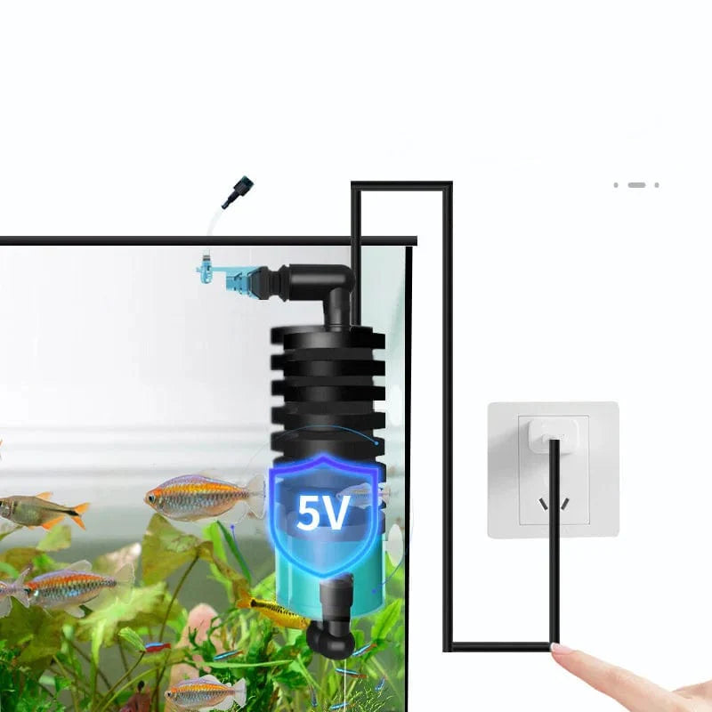 Qanvee Elektrische Wasser-Schwamm USB-Reiniger Biologischer Sauerstoff Fischtankfilter Schaum Aquarium Zubehör Filtro Ausrüstungsartikel | Karnz