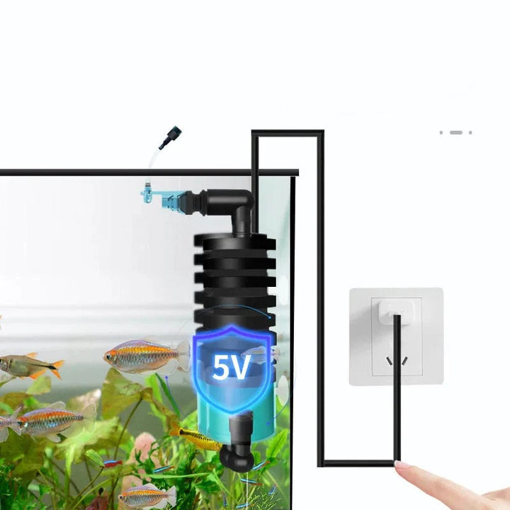 Qanvee Elektrische Wasser-Schwamm USB-Reiniger Biologischer Sauerstoff Fischtankfilter Schaum Aquarium Zubehör Filtro Ausrüstungsartikel | Karnz