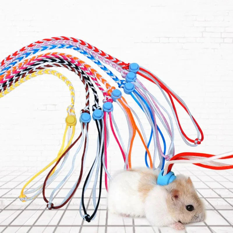 1,4m 2,0m Verstellbare Haustier Hamster Leine Geschirr Seil Gerbil Baumwollseil Geschirr Leine Halsband für Ratte Maus Hamster Haustier Käfig Leine | Karnz