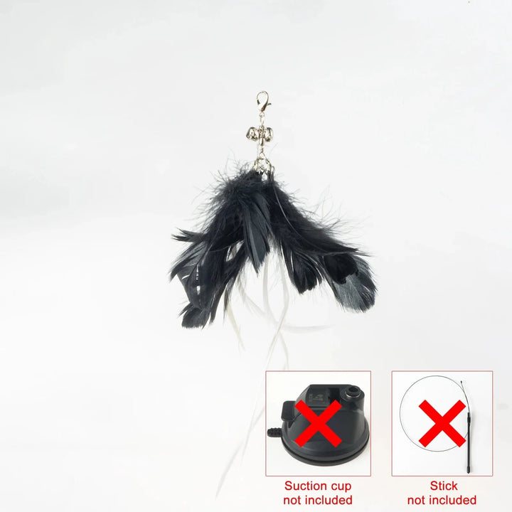 Handfree Bird/Feder Katzenangel mit Glocke Mächtiger Saugnapf Interaktive Spielzeuge für Katzen Kätzchen Jagd Bewegung Haustierprodukte | Karnz