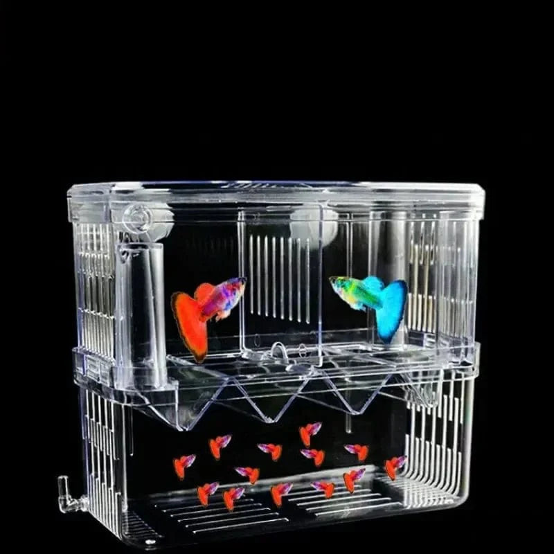 S/L/XL Aquarium-Acryl-Doppel-Deck-Klar-Fisch-Zucht-Isolationsbox Aquarium-Züchter Fisch-Brutkasten-Trenner Garnelen Fisch-Verletzt | Karnz