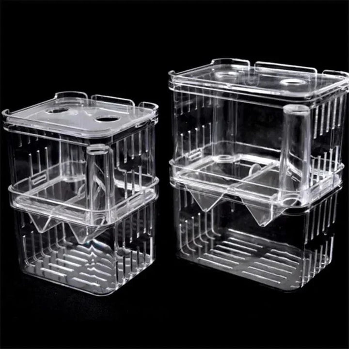 S/L/XL Aquarium-Acryl-Doppel-Deck-Klar-Fisch-Zucht-Isolationsbox Aquarium-Züchter Fisch-Brutkasten-Trenner Garnelen Fisch-Verletzt | Karnz