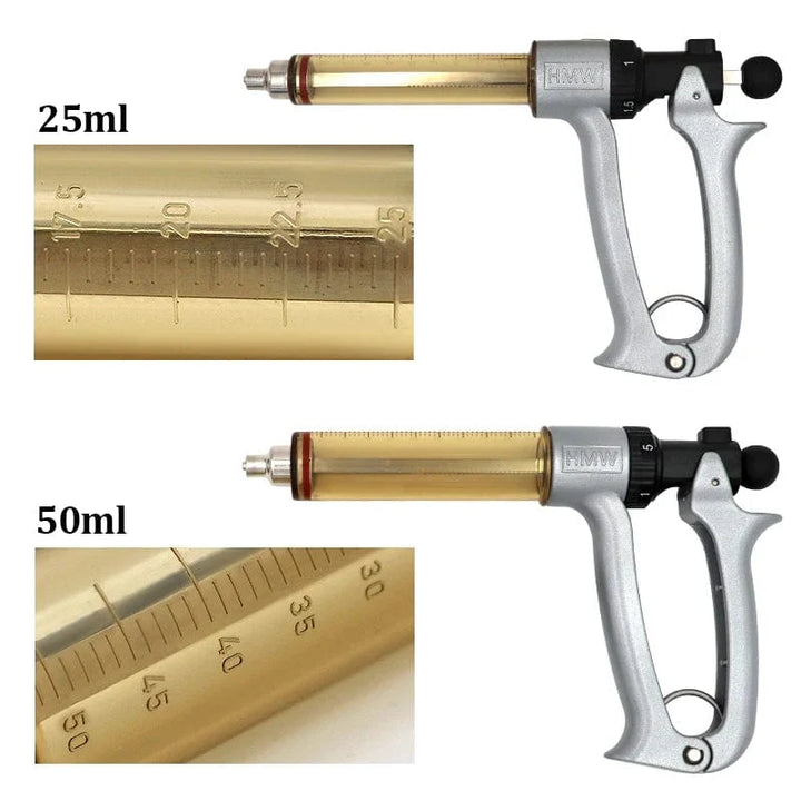25/50ml Semi-Automatische Veterinär Kontinuierliche Spritze Tierinjektion Verstellbare Impf-Spritze für Nutztiere Rinder Schafe | Karnz