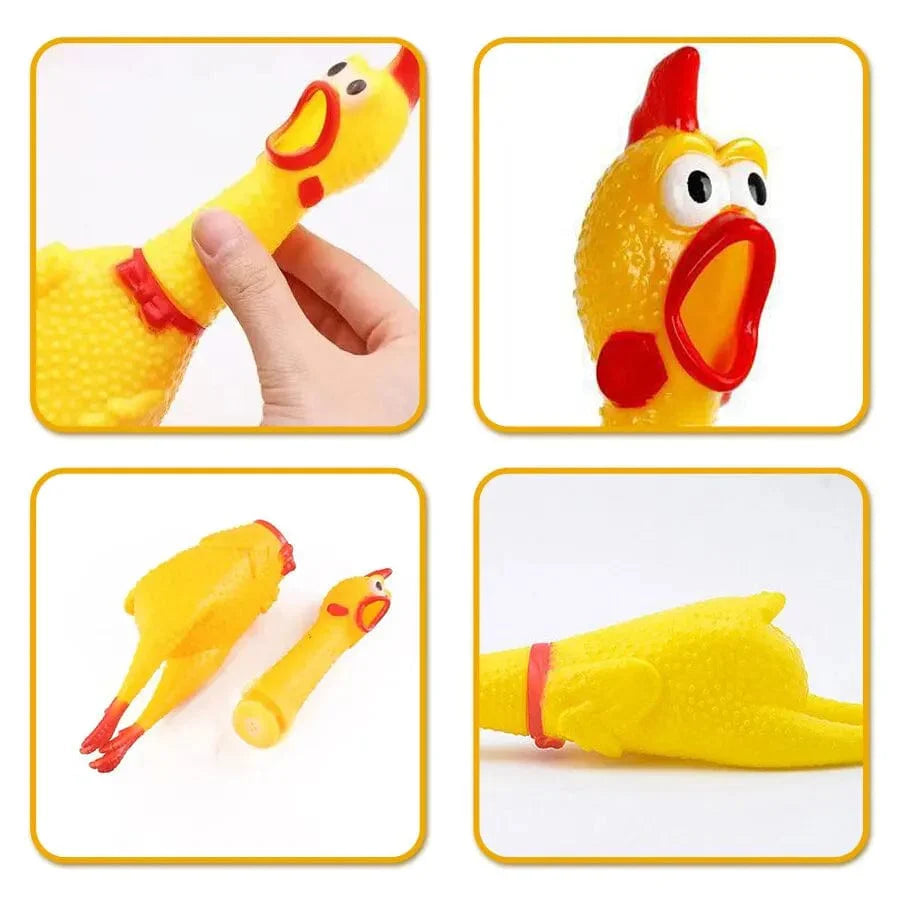 Gelbe schreiende Huhn Hundespielzeuge Neuheit und langlebiges Kauspielzeug Geräusch Quetschschrei Spielzeug | Karnz