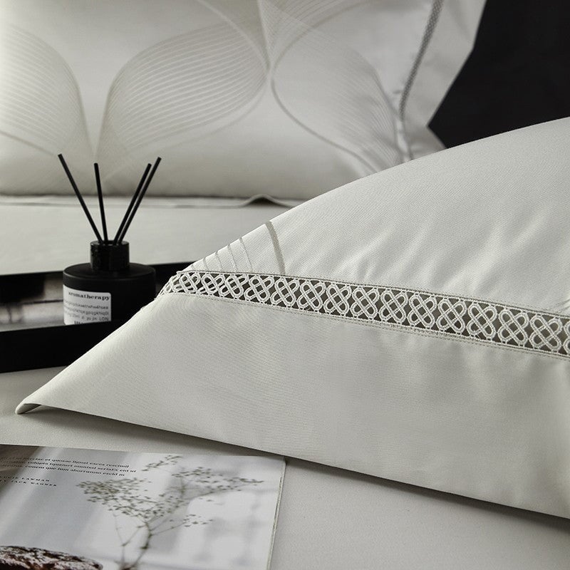 Platin Luxus Bettbezug Set – 1000 TC Baumwolle mit Seidigem Satin-Finish | Karnz