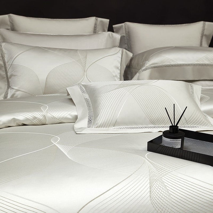 Platin Luxus Bettbezug Set – 1000 TC Baumwolle mit Seidigem Satin-Finish | Karnz