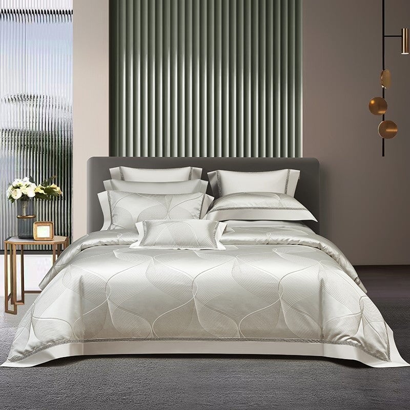 Platin Luxus Bettbezug Set – 1000 TC Baumwolle mit Seidigem Satin-Finish | Karnz